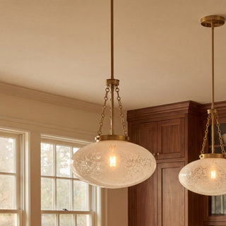 Willow One Light Pendant in Warm Brass
