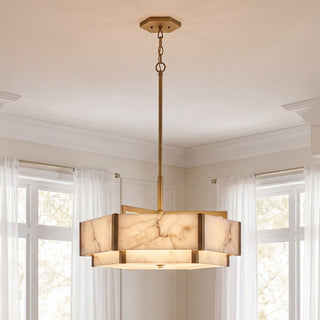 Orleans Six Light Pendant in Distressed Gold