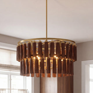 Aquitane Four Light Pendant in Warm Brass
