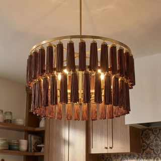Aquitane Four Light Pendant in Warm Brass