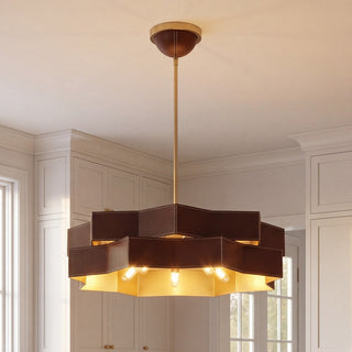 Atherton Five Light Pendant in Warm Brass