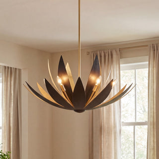 Loto Six Light Pendant in Centura and Burnished Gold