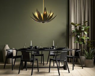 Loto Six Light Pendant in Centura and Burnished Gold