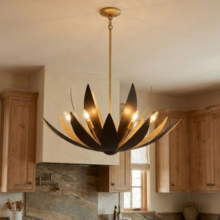 Loto Six Light Pendant in Centura and Burnished Gold