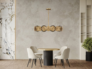 Lincoln Five Light Pendant in Distressed Gold and Bronze