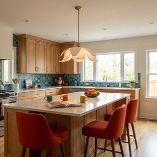 Elsie Six Light Pendant in Warm Brass
