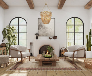 Catalan Four Light Pendant in Warm Brass