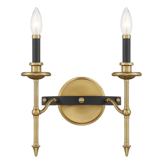 Savoy House - 9-9510-2-143 - Two Light Wall Sconce - Consulate - Matte Black and Warm Brass