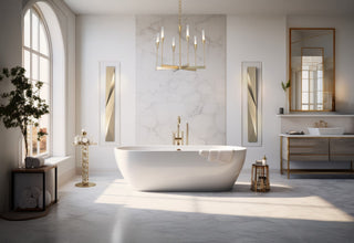 Lilium Lilium 6-Light Chandelier in Modern Brass