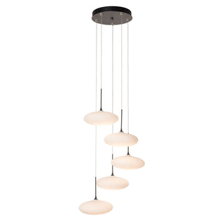 Hubbardton Forge - 131146-SKT-STND-07-GS0818 - Clouds 5-Light Pendant - Clouds - Dark Smoke