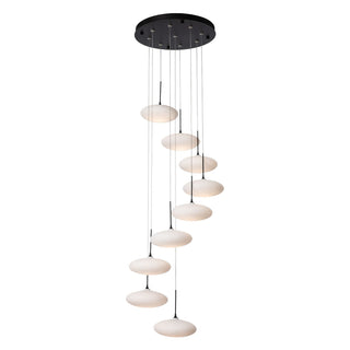 Hubbardton Forge - 131147-SKT-STND-10-GS0818 - Clouds 9-Light Pendant - Clouds - Black