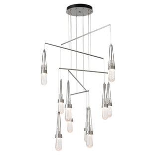 Hubbardton Forge - 131150-SKT-STND-85-YG0434 - Link 10-Light Blown Glass Mobile Pendant - Link - Sterling