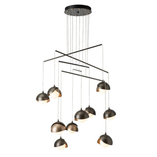 Hubbardton Forge - 131155-SKT-STND-07-84-GG0711 - Brooklyn 10-Light Double Shade Mobile Pendant - Brooklyn - Dark Smoke