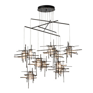 Hubbardton Forge - 131156-SKT-STND-14-II0728 - Tura 10-Light Seeded Glass Mobile Pendant - Tura - Oil Rubbed Bronze