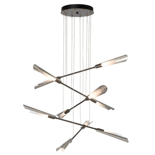 Hubbardton Forge - 131410-SKT-STND-07-85-WC0822 - Flight 10-Light Small Pendant - Flight - Dark Smoke
