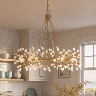 Once Eight Light Chandelier in Spun Gold