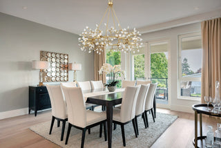 Once Eight Light Chandelier in Spun Gold