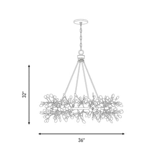 Once Eight Light Chandelier in Spun Gold