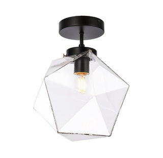 Elegant Lighting - LD2346BK - One Light Flush Mount - Lawrence - Black and Clear