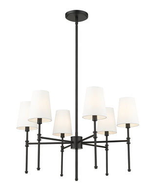 Millennium - 16106-MB - Six Light Chandelier - Adorra - Matte Black