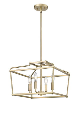 Millennium - 19104-VB - Four Light Pendant - Nellita - Vintage Brass