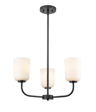Millennium - 214003-MB - Three Light Chandelier - Laphia - Matte Black