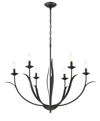Millennium - 44106-MB - Six Light Chandelier - Charlize - Matte Black
