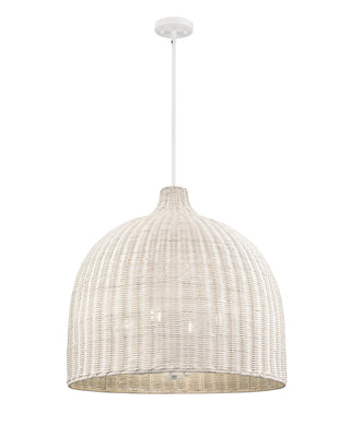 Millennium - 9027-WH - Four Light Pendant - Elise - Textured White