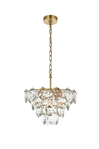Elegant Lighting - 1050D16SG - Six Light Chandelier - Adaline - Satin Gold and Clear