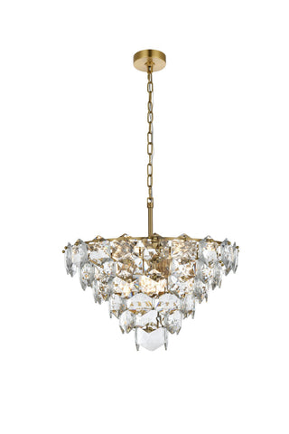 Elegant Lighting - 1050D24SG - 11 Light Chandelier - Adaline - Satin Gold and Clear