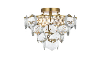 Elegant Lighting - 1050F16SG - Six Light Flush Mount - Adaline - Satin Gold and Clear
