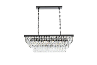 Elegant Lighting - 1060G36BK - 12 Light Chandelier - Josephine - Black and Clear