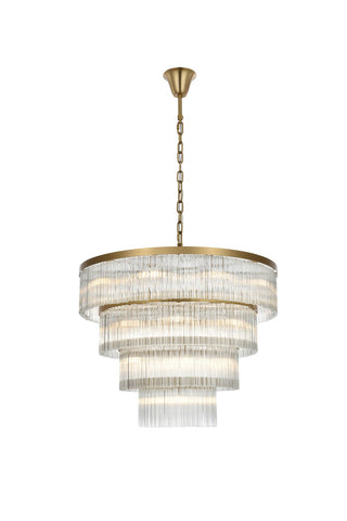 Elegant Lighting - 1070G40SG - 28 Light Chandelier - Harlow - Satin Gold and Clear