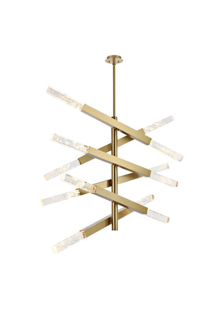 Elegant Lighting - 2085L6SG - 12 Light Pendant - Ari - Satin Gold and Clear