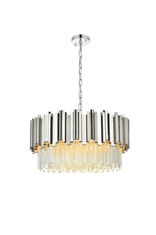 Elegant Lighting - 3400D24C - Eight Light Chandelier - Willow - Chrome and Clear
