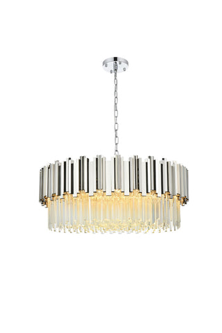 Elegant Lighting - 3400D32C - Ten Light Chandelier - Willow - Chrome and Clear