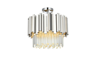 Elegant Lighting - 3400F16C - Four Light Flush Mount - Willow - Chrome and Clear