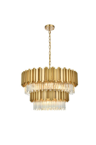 Elegant Lighting - 3400G32SG - 12 Light Chandelier - Willow - Satin Gold and Clear