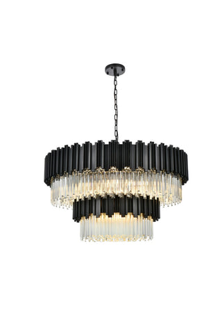 Elegant Lighting - 3400G40BK - 16 Light Chandelier - Willow - Black and Clear