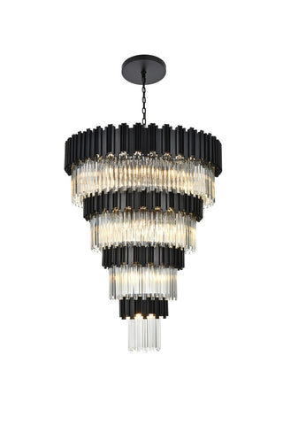 Elegant Lighting - 3400GR40BK - 27 Light Chandelier - Willow - Black and Clear