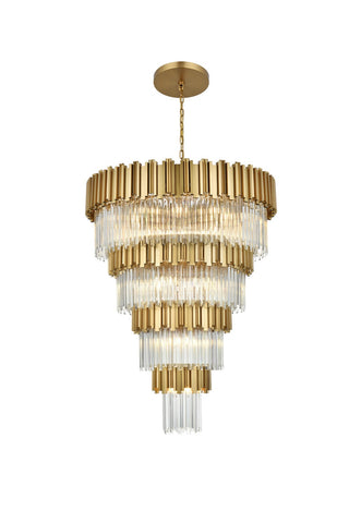 Elegant Lighting - 3400GR40SG - 27 Light Chandelier - Willow - Satin Gold and Clear