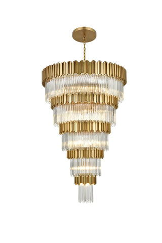Elegant Lighting - 3400GR48SG - 39 Light Chandelier - Willow - Satin Gold and Clear