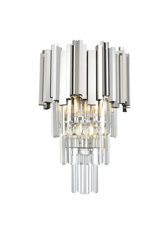 Elegant Lighting - 3400W12C - Three Light Wall Sconce - Willow - Chrome and Clear