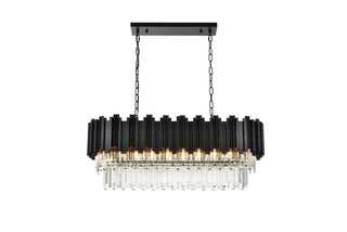 Elegant Lighting - 3401G36BK - Nine Light Chandelier - Willow - Black and Clear
