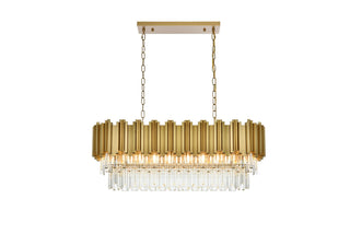 Elegant Lighting - 3401G36SG - Nine Light Chandelier - Willow - Satin Gold and Clear