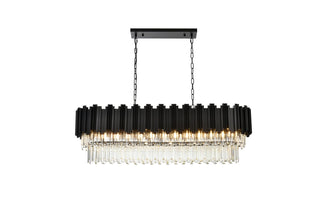 Elegant Lighting - 3401G47BK - 12 Light Chandelier - Willow - Black and Clear
