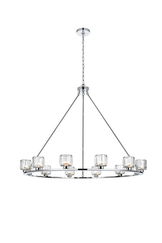 Elegant Lighting - 5100D48C - 12 Light Chandelier - Cadence - Chrome and Clear