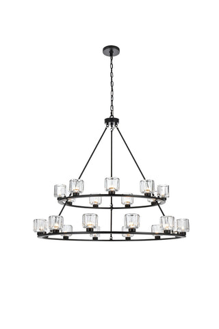 Elegant Lighting - 5100L248BK - 21 Light Chandelier - Cadence - Black and Clear