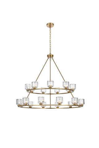 Elegant Lighting - 5100L248SG - 21 Light Chandelier - Cadence - Satin Gold and Clear