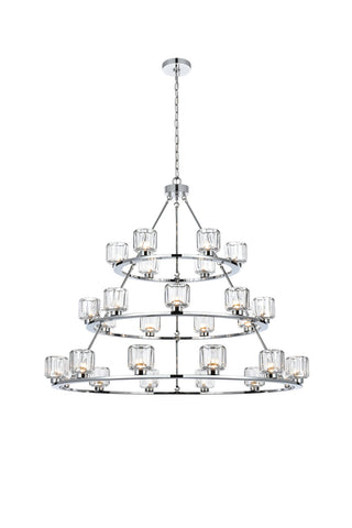 Elegant Lighting - 5100L348C - 27 Light Chandelier - Cadence - Chrome and Clear